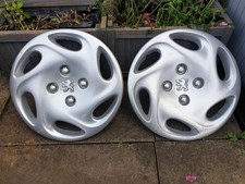 Pair of Genuine Peugeot 206 14" Wheel Trims Hub Caps x2