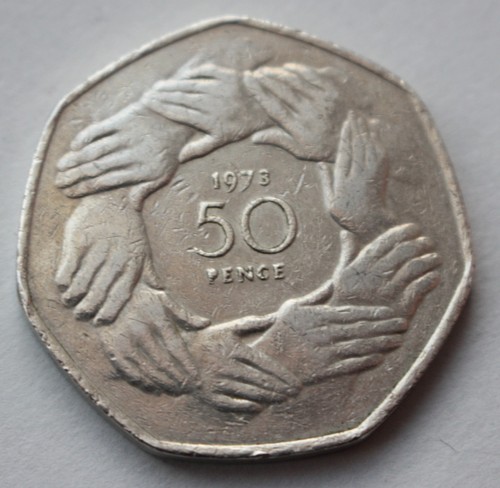 British 1973 eec fifty - british, pence