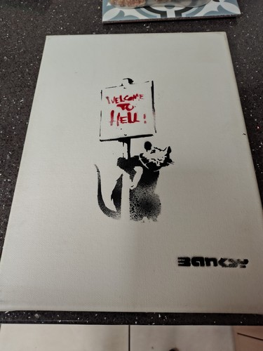 Dismaland canvas banksy signed - dismaland,