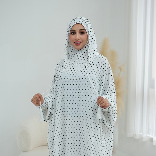 Dubai women polka dot abaya - dubai,