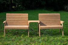 Handmade Wooden Outdoor Bench Set (Straight, Place on Tray)