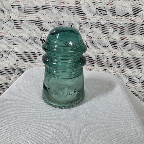 Vintage hemingray aqua glass - hemingray,