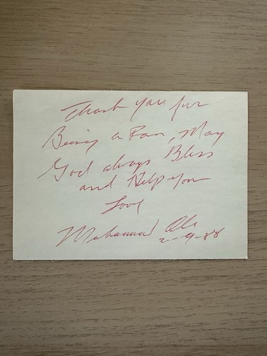 Signed muhammad ali index card - ali,