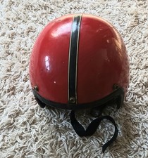 VINTAGE RED CRASH HELMET  MOTORCYCLE  HELMET WITH TOMMY LOGO 