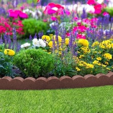 Eco Garden Border Brown Flexi Curve 1.2 Metre Edging Lawn Scallop Border Earth