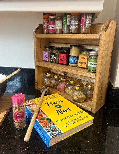 Handmade wooden tired spice