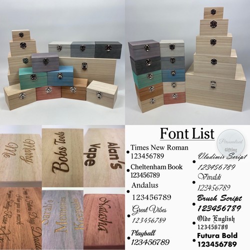 Large engraved square wooden - large,