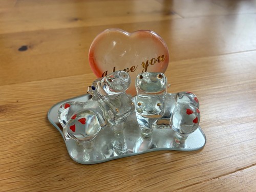 1960 glass hippos - glass, on