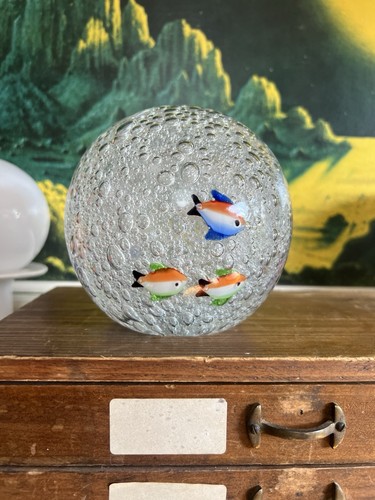 Vintage hand blown glass fish - hand,