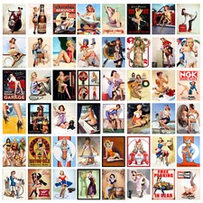 Pin Up Girls Metal Tin Signs Plaque Home Bar Garage Tiki Bar Shed Cafe Sign CM37