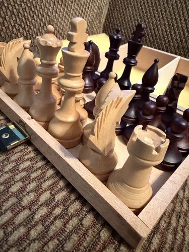 Staunton wood chess pieces - chess, set