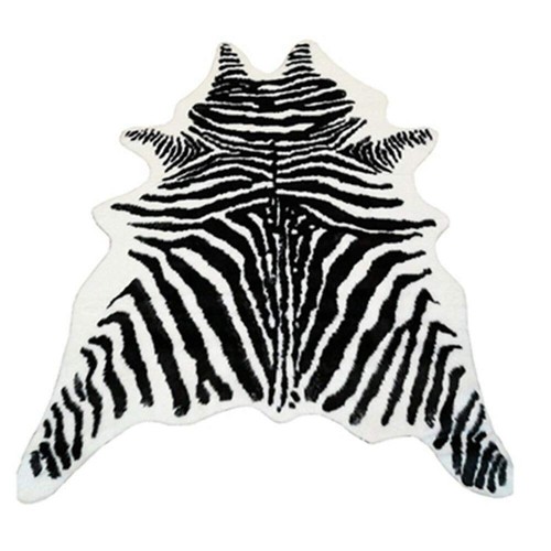 Zebra print rug faux animal - rug,