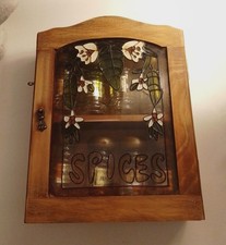 Vintage Wood Spice Cabinet