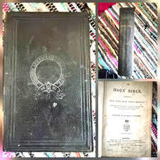 1882 leather HB Holy Bible Old