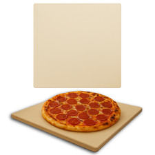 Reliapart Pizza Stone, Cordierite Baking Stone Square (33x33x1cm) Oven, BBQ Oven