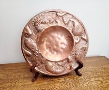 Arts & Crafts Copper Charger Newlyn Newton Style - Stylised Fish c1900