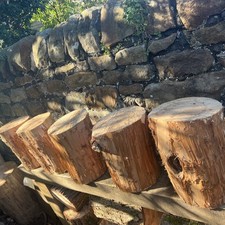 Tree Stumps 1ft/1ft Rustic no bark Furniture stools/seats⭐️BUY 4 GET 1 FREE⭐️