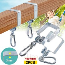 2X SWING HOOKS HANGERS GALVANISED FOR 90x90MM SQUARE CLIMBING FRAME WOODEN BEAM