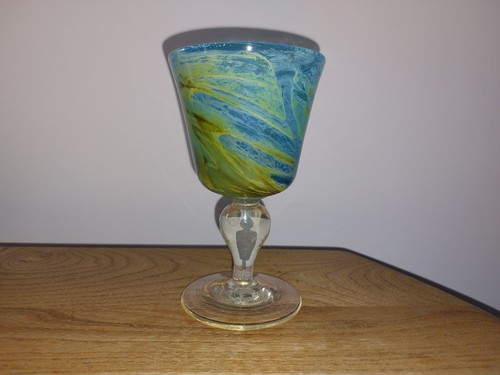 Mdina wine glass goblet - wine, "sea