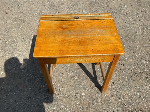Vintage pine school desk - vintage,