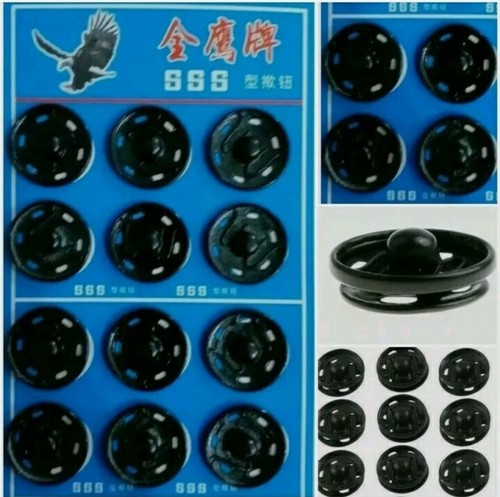 Large 12pcs 20mm black press - 20mm,