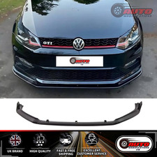 VW Polo MK5 6R 6C GTI R Front Splitter Spoiler Lip Body Kit Gloss Black 2009-17