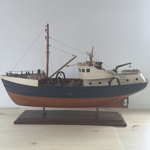 Large wooden model boat french - model,