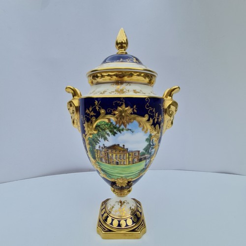 Coalport twin rams head vase - twin,