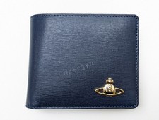 Vivienne Westwood Wallet -BNWT Gold Orb Navy Leather Coin Pouch Wallet RRP: £170