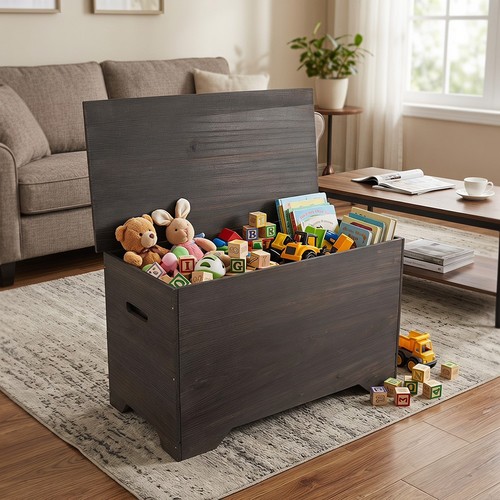 Large wooden toy box - wooden,