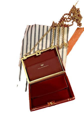 Anya hindmarch burgundy velvet - anya,