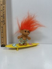 VTG RUSS TROLL ON A SURFBOARD NEW ORANGE HAIR