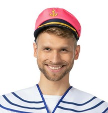 NEON PINK SAILOR CAPTAIN HAT