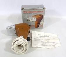 Vintage Auto Travel Hair Dryer 12V DC Car Charger - Boxed - Retro