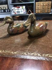 Vintage Pair Of Mandarin Ducks Made In Philippines 22x12&19x10cm
