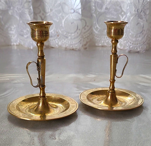 Brass chamberstick - brass,