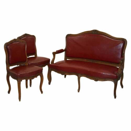 Oxblood leather french louis - oxblood,