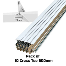 10 White Cross Tee Section, 600mm Suspended Ceiling Grid System Bar Components