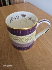 Wedgwood Eric Ravilious Mug Golden Jubilee Queen Elizabeth II 1952-2002 10.2cm 