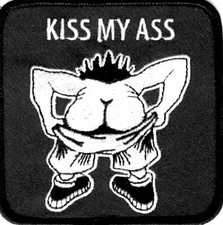 MOTORCYCLE BLACK PATCH BIKER TRIKE KISS MY ASS 3.5"  # TUB