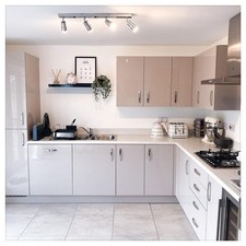 Slab High Gloss Сashmere Kitchen Doors & Drawer Fronts - Replacement Cupboard