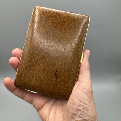 Vintage cigarette case - case, brown