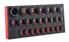 25Pc 1/2" Drive 6-Point Impact Socket Set, 8-36mm By Britool Hallmark