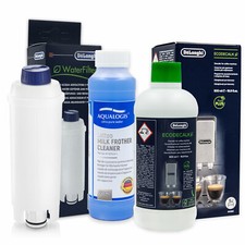 Delonghi DLSC002 Filter, Descaler DLSC500, MultiClean Milk Cleaner,