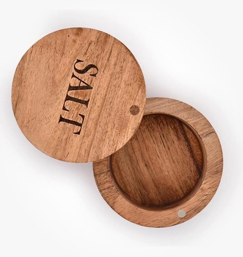 Acacia wood round salt and - round,