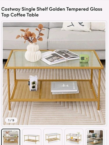 Costway gold metal rectangular - metal,