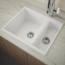 Astini Dante 1.5 Bowl Ceramic White Inset/Undermount Kitchen Sink & Waste