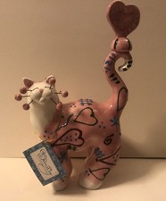 Ceramic Cat Desire Whimsiclay by Lacombe With Tag