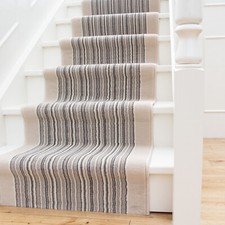 Long Narrow Stairs Carpet Hallway Runner Cream Grey Striped ClassicStair Carpet