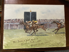 A Antique Old Watercolour of 1935 The Duke of York Horse Race by G.H.C.